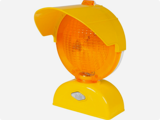 a yellow light with a plastic cover